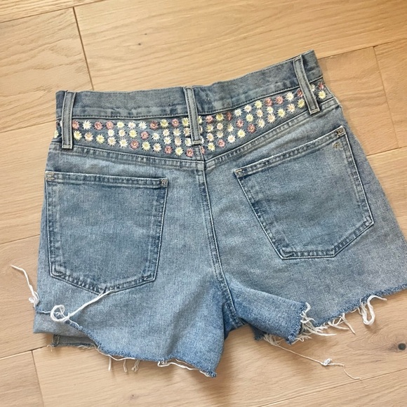 Madewell Perfect Vintage Jean Short Floral Embroidered Size 28 - Picture 9 of 12